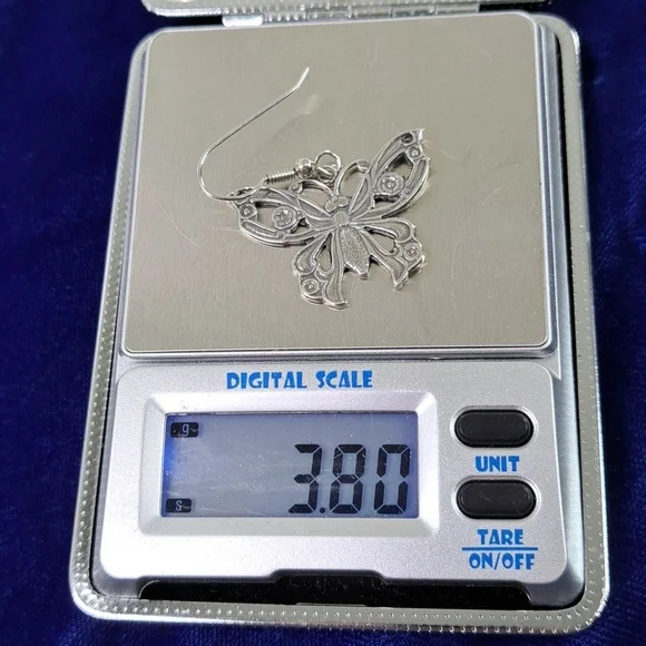 Butterfly ๐ฆ Sterling Silver Dangle Hook Style Earrings - Picture 7 of 15